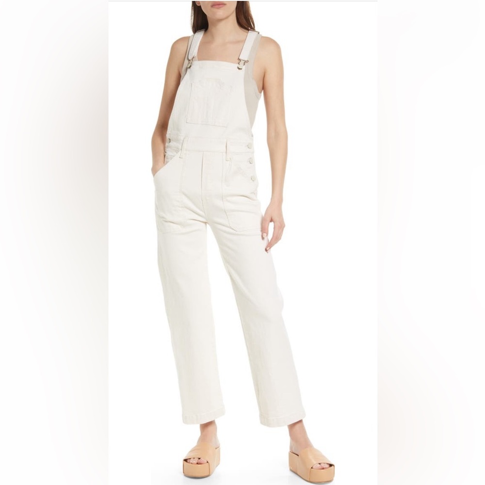MOTHER The Patch Pocket Denim Ankle Overalls